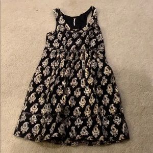 free people patterned black dress